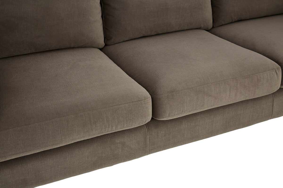 Orsina Freda 3 Seater Sofa | Dark Grey Cotton Velvet Modern Lounge