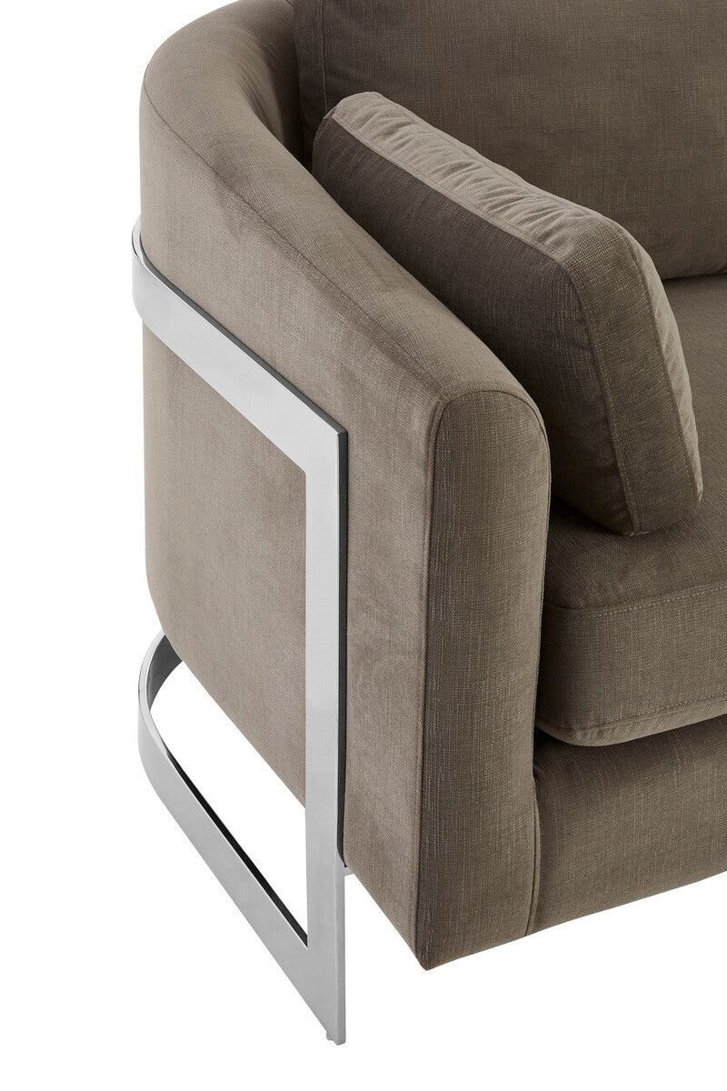 Orsina Freda 3 Seater Sofa | Dark Grey Cotton Velvet Modern Lounge