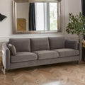Orsina Freda 3 Seater Sofa | Dark Grey Cotton Velvet Modern Lounge