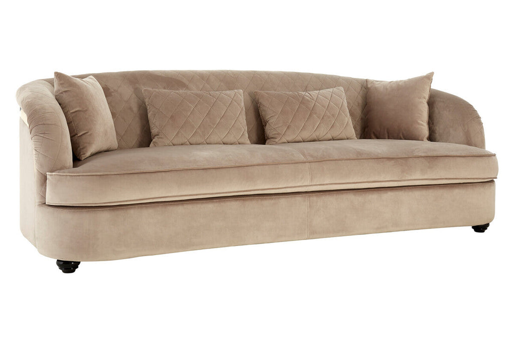 Orsina Fiji 3 Seater Sofa – Grey Cotton Velvet Quilted Couch