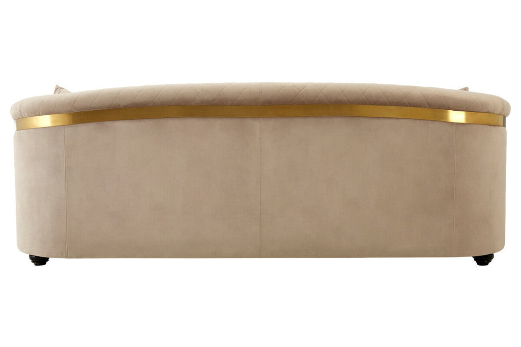 Orsina Fiji 3 Seater Sofa – Grey Cotton Velvet Quilted Couch
