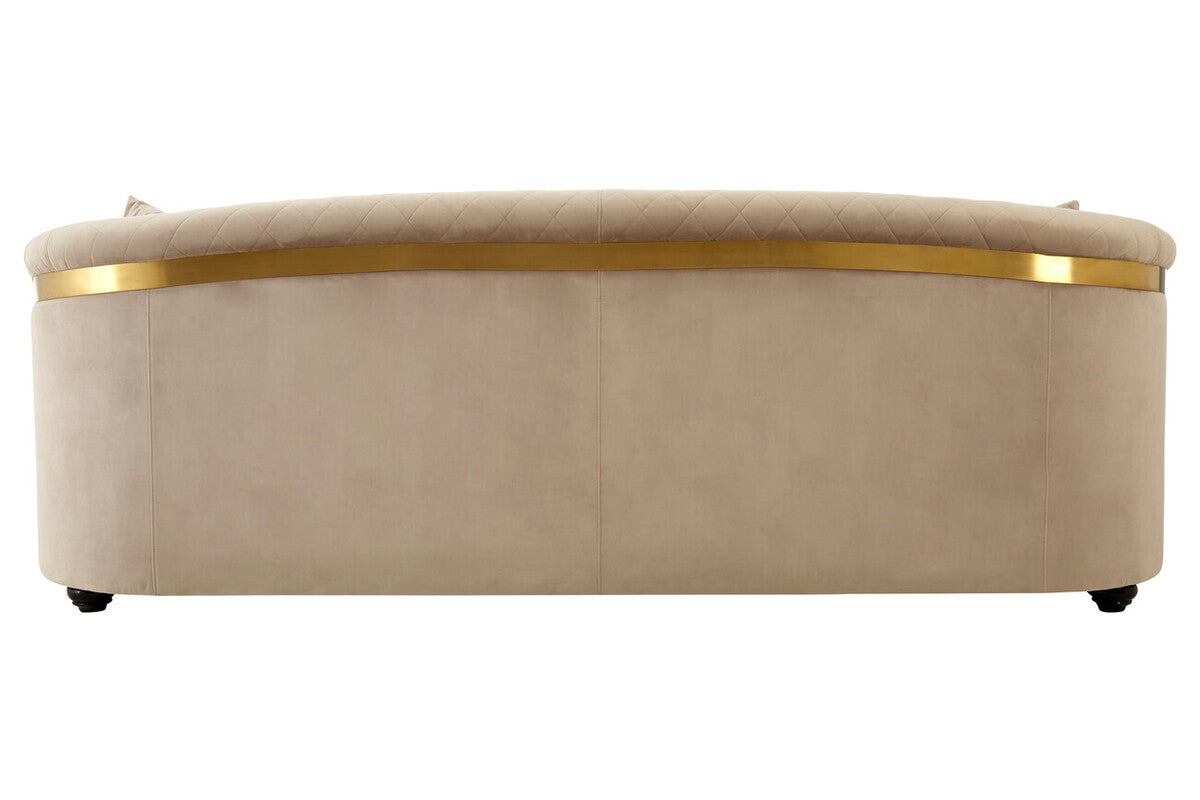 Orsina Fiji 3 Seater Sofa – Grey Cotton Velvet Quilted Couch