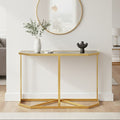 Orsina Horizon Black Glass Console Table | Gold Stainless Steel Frame