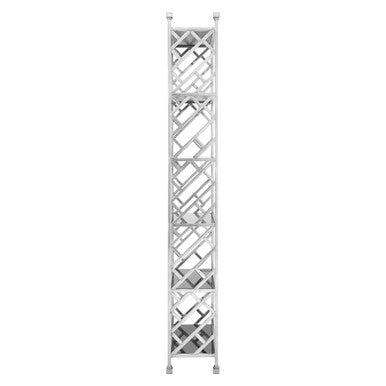 Orsina Horizon Bookshelf – Silver Stainless Steel & Black Glass