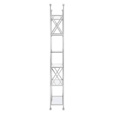 Orsina Horizon 6-Tier Tempered Glass & Silver Stainless Shelving Unit