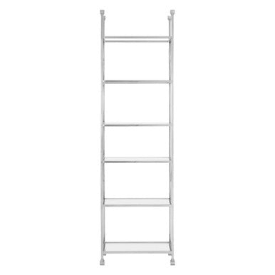 Orsina Horizon 6-Tier Tempered Glass & Silver Stainless Shelving Unit