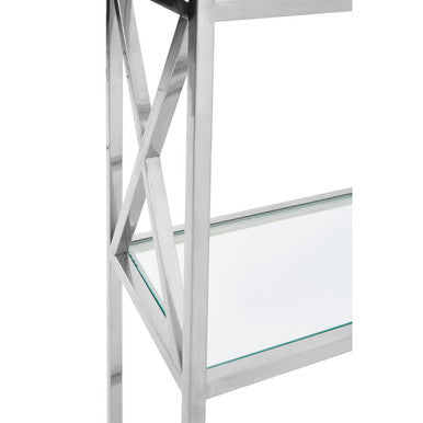 Orsina Horizon 6-Tier Tempered Glass & Silver Stainless Shelving Unit