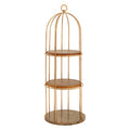Orsina Horizon 3-Tier Cage Shelf – Rose Gold & Faux Marble Unit