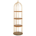 Orsina Horizon 4-Tier Cage Shelf Unit | Rose Gold & Faux Marble