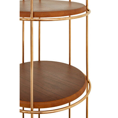 Orsina Horizon 4-Tier Cage Shelf Unit | Rose Gold & Faux Marble