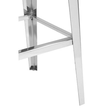 Orsina Horizon Bar Stool – Black Velvet & Silver Stainless Steel