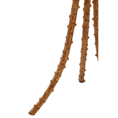Orsina Sika Large Side Table – Gold Iron Tripod Base Glass Top