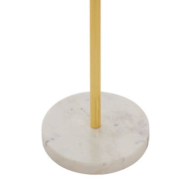 Orsina Sika Small Side Table – Glass Top with Gold Leaf & Marble Base