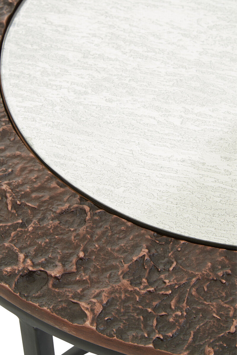 Orsina Akola Round Nesting Side Tables | Antique Copper & Gunmetal