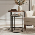 Orsina Akola Round Nesting Side Tables | Antique Copper & Gunmetal