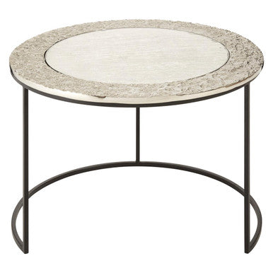 Orsina Akola Nesting Coffee Tables | Set of 2 Antiqued Glass & Metal