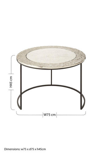 Orsina Akola Nesting Coffee Tables | Set of 2 Antiqued Glass & Metal