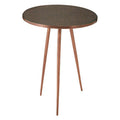 Orsina Akola Copper Side Table – Round Tempered Glass & Aluminum