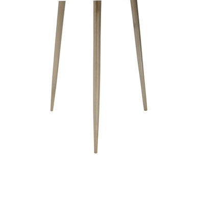 Orsina Almora Round Acacia Wood Side Table with Gold Metal Legs