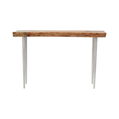 Orsina Almora Acacia Wood Console Table with Silver Inlay