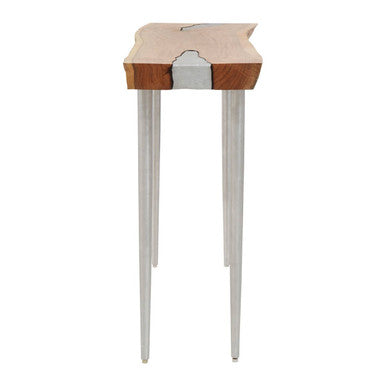 Orsina Almora Acacia Wood Console Table with Silver Inlay