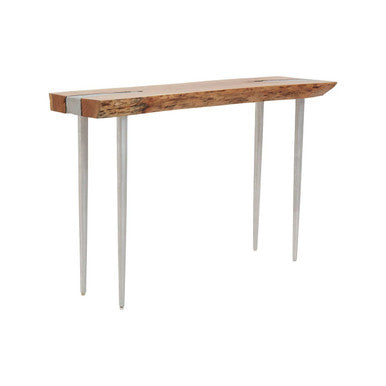 Orsina Almora Acacia Wood Console Table with Silver Inlay