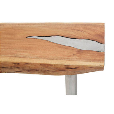 Orsina Almora Acacia Wood Console Table with Silver Inlay