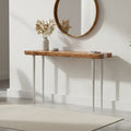 Orsina Almora Acacia Wood Console Table with Silver Inlay