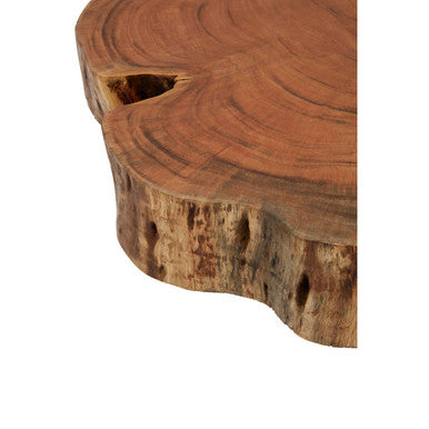 Orsina Acacia Wood Log Slice Coffee Table with Silver Aluminium Legs