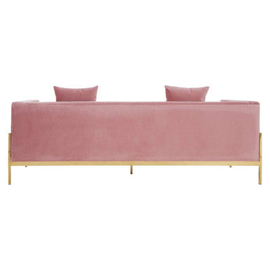 Orsina Rena 3-Seater Pink Velvet Sofa – Modern Tufted Living Room Couch