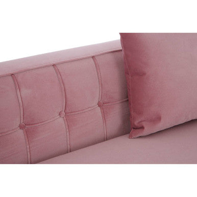 Orsina Rena 3-Seater Pink Velvet Sofa – Modern Tufted Living Room Couch