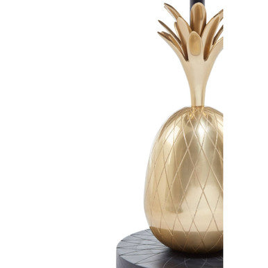 Orsina Pineapple Side Table – Black Iron & Antique Brass Accent