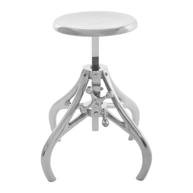 Orsina Maxi Industrial Crank Stool – Adjustable Nickel Iron Barstool