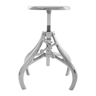 Orsina Maxi Industrial Crank Stool – Adjustable Nickel Iron Barstool