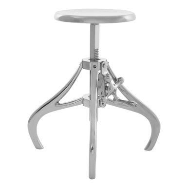 Orsina Maxi Industrial Crank Stool – Adjustable Nickel Iron Barstool