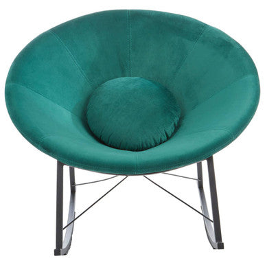 Orsina Arto Green Conic Rocking Chair – Modern Velvet Nursery Armchair