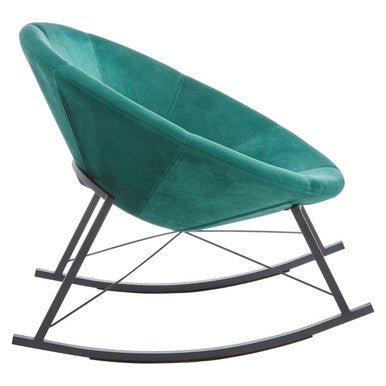 Orsina Arto Green Conic Rocking Chair – Modern Velvet Nursery Armchair