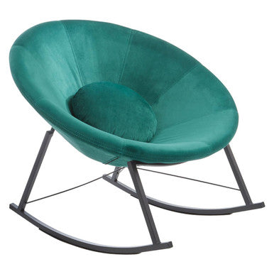 Orsina Arto Green Conic Rocking Chair – Modern Velvet Nursery Armchair