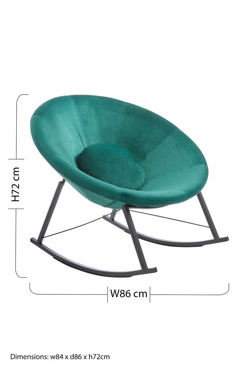 Orsina Arto Green Conic Rocking Chair – Modern Velvet Nursery Armchair