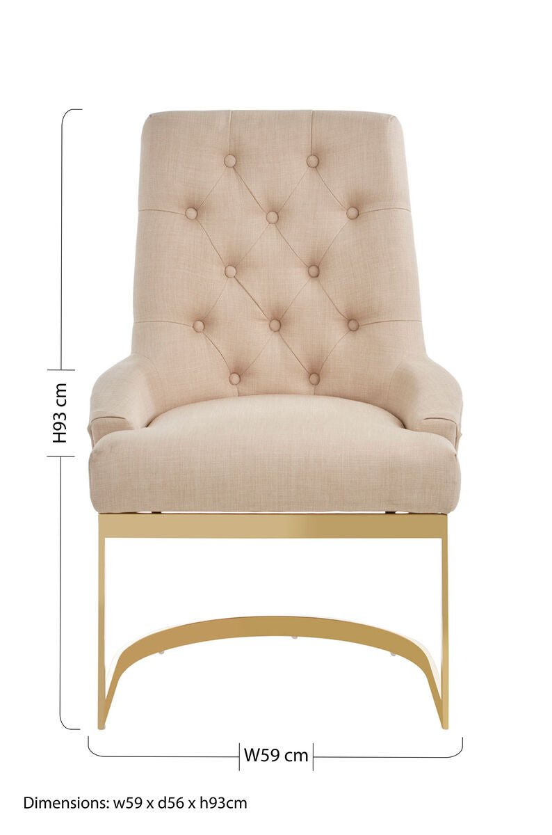 Orsina Azalea Natural Dining Chair – Upholstered Linen Seating
