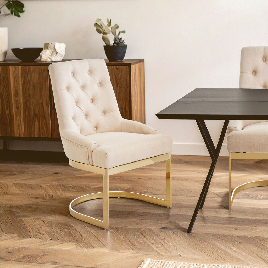 Orsina Azalea Natural Dining Chair – Upholstered Linen Seating