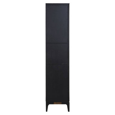 Orsina Salvar Tall Cabinet – 2-Tone Solid Oak Wood Storage with 5 Shelves