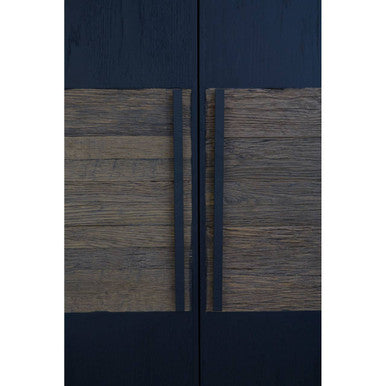 Orsina Salvar Tall Cabinet – 2-Tone Solid Oak Wood Storage with 5 Shelves