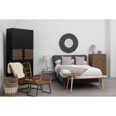 Orsina Salvar Wooden Chest of 5 Drawers | Geometric Bedroom Dresser