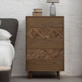 Orsina Salvar Wooden Chest of 5 Drawers | Geometric Bedroom Dresser