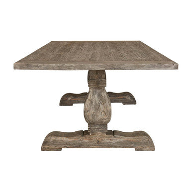 Orsina Lovina Recycled Pine Wood Dining Table – Rustic Pedestal