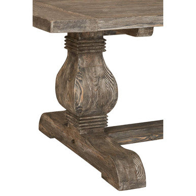 Orsina Lovina Recycled Pine Wood Dining Table – Rustic Pedestal