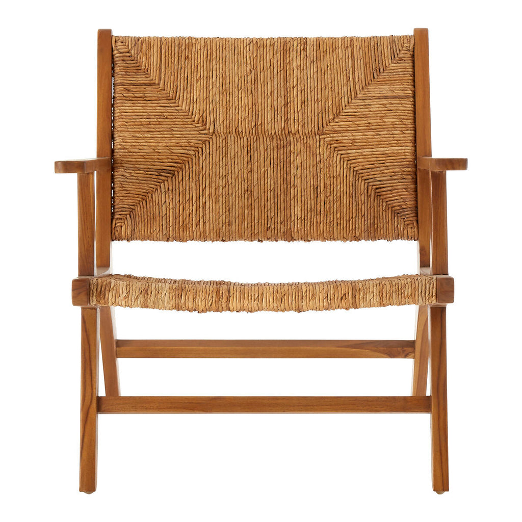 Orsina Lovina Natural Rattan Armchair – Teak Wood Accent Lounge Chair