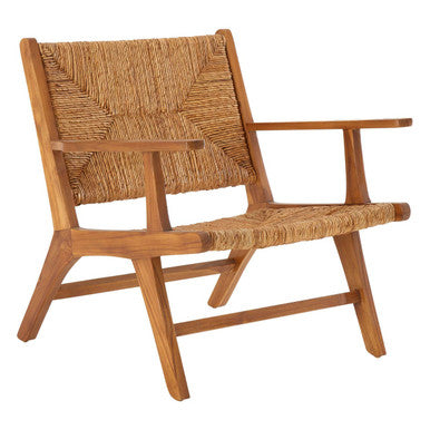 Orsina Lovina Natural Rattan Armchair – Teak Wood Accent Lounge Chair