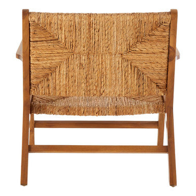 Orsina Lovina Natural Rattan Armchair – Teak Wood Accent Lounge Chair